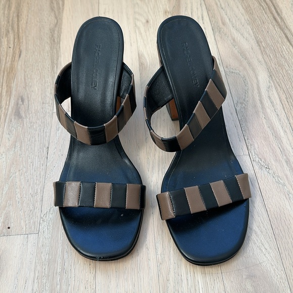 Rachel Comey Black and Brown Stripe Heels - 11 - Picture 2 of 5